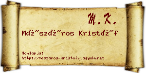 Mészáros Kristóf névjegykártya